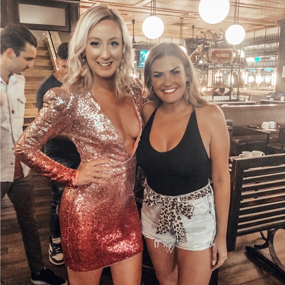 Lovers and Friends pink sequin mini dress - Picture 3 of 3